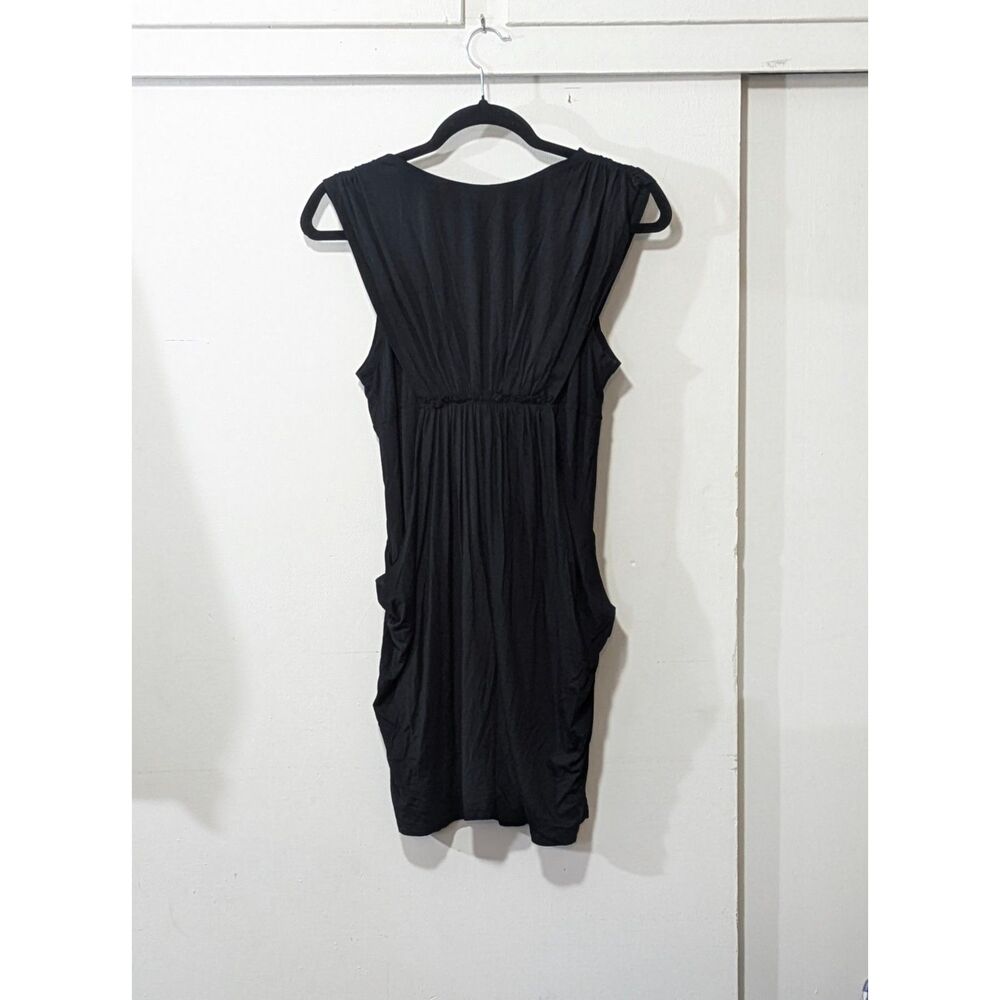 Day Trip Double Layer Ruched Little Black Dress XS - Picture 3 of 7
